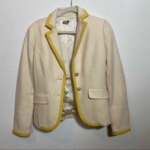 J Crew Lexington 100% wool blazer, cream & yellow